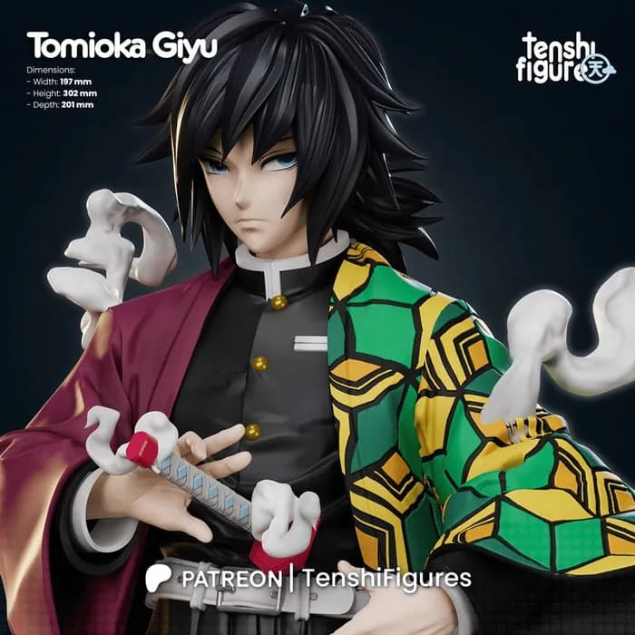 STL - tenshi figures tomioka giyu demon slayer kimetsu no yaiba t me moxomor