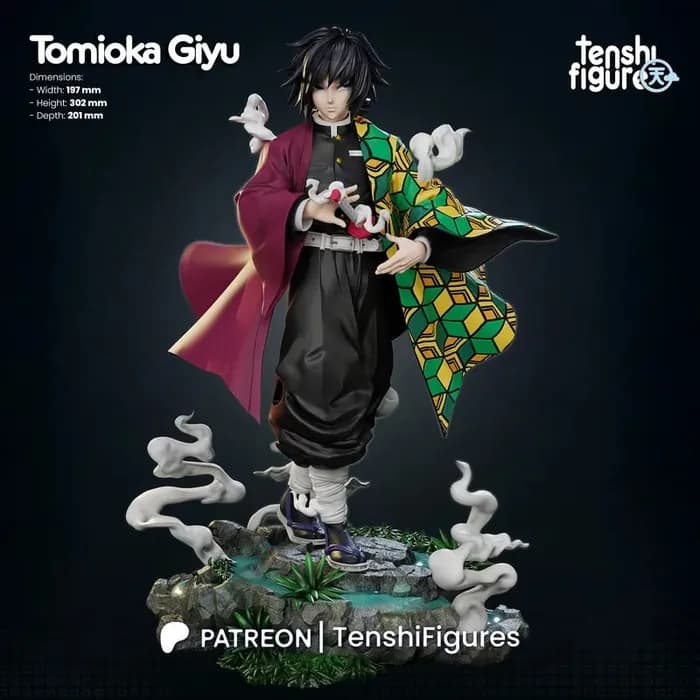 STL - tenshi figures tomioka giyu demon slayer kimetsu no yaiba t me moxomor render 2