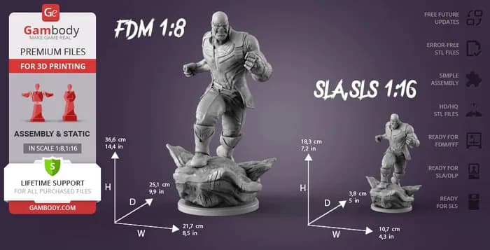 STL - thanos in action gambody render 3