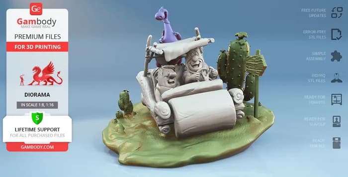 STL - the flintstones gambody render 3