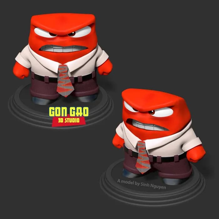 STL - the rage of anger inside out 2 fanart render 3
