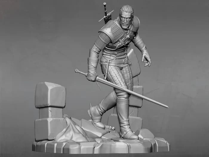 STL - the witcher 3d print model render 3