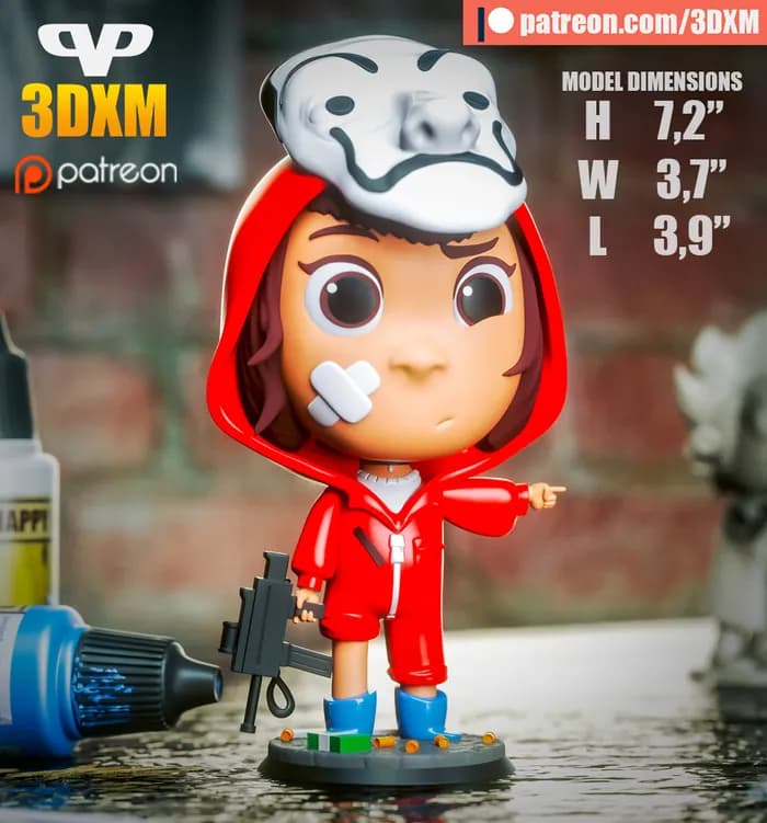 STL - tokyo chibi money heist render 1