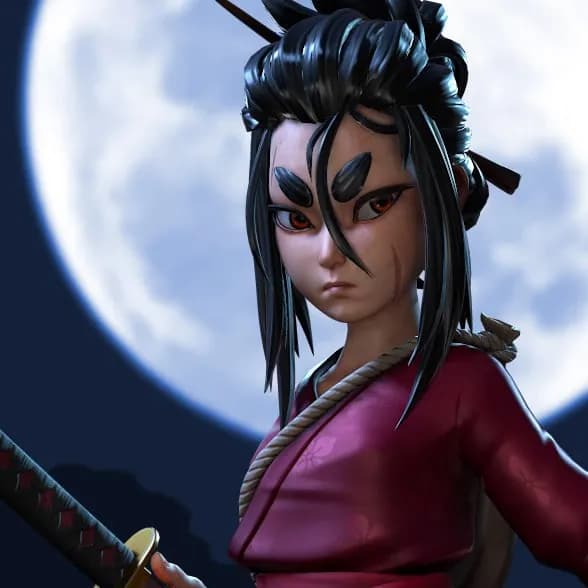 STL - tomoe shogunate feudal japan artstation challenge render 1