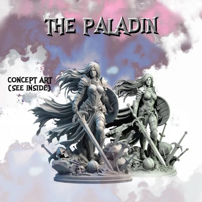 STL - Trío de encanto oscuro: Paladín, Pirata y Tiefling render 2