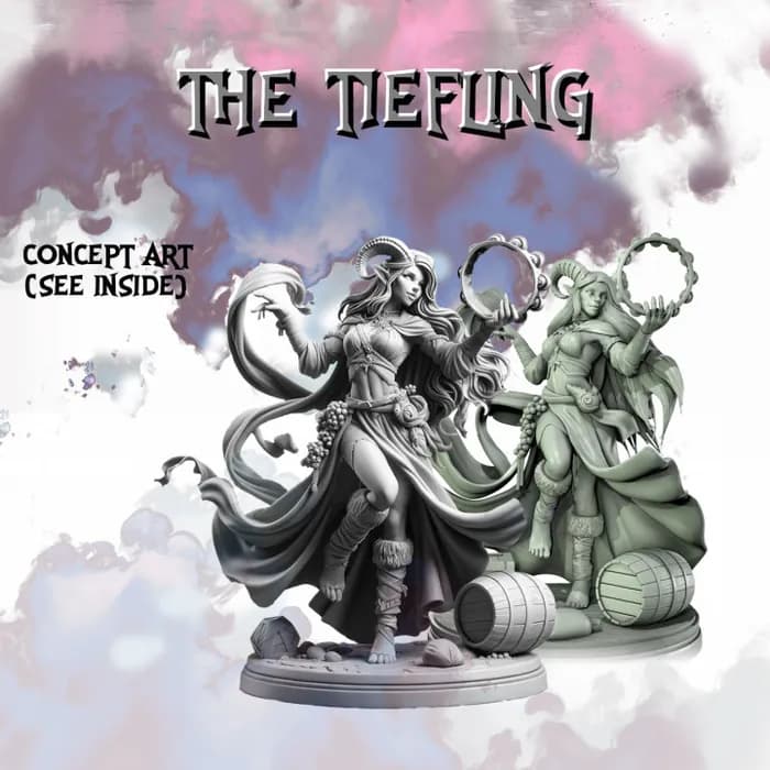 STL - Trío de encanto oscuro: Paladín, Pirata y Tiefling render 4