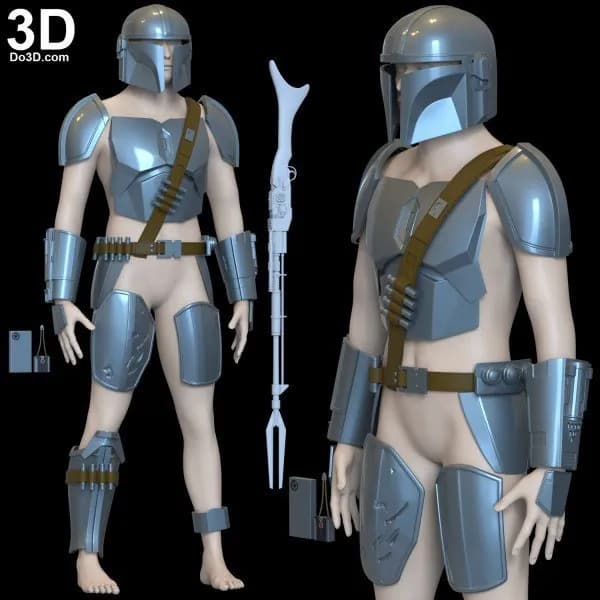 STL - Traje beskar mandaloriano render 1