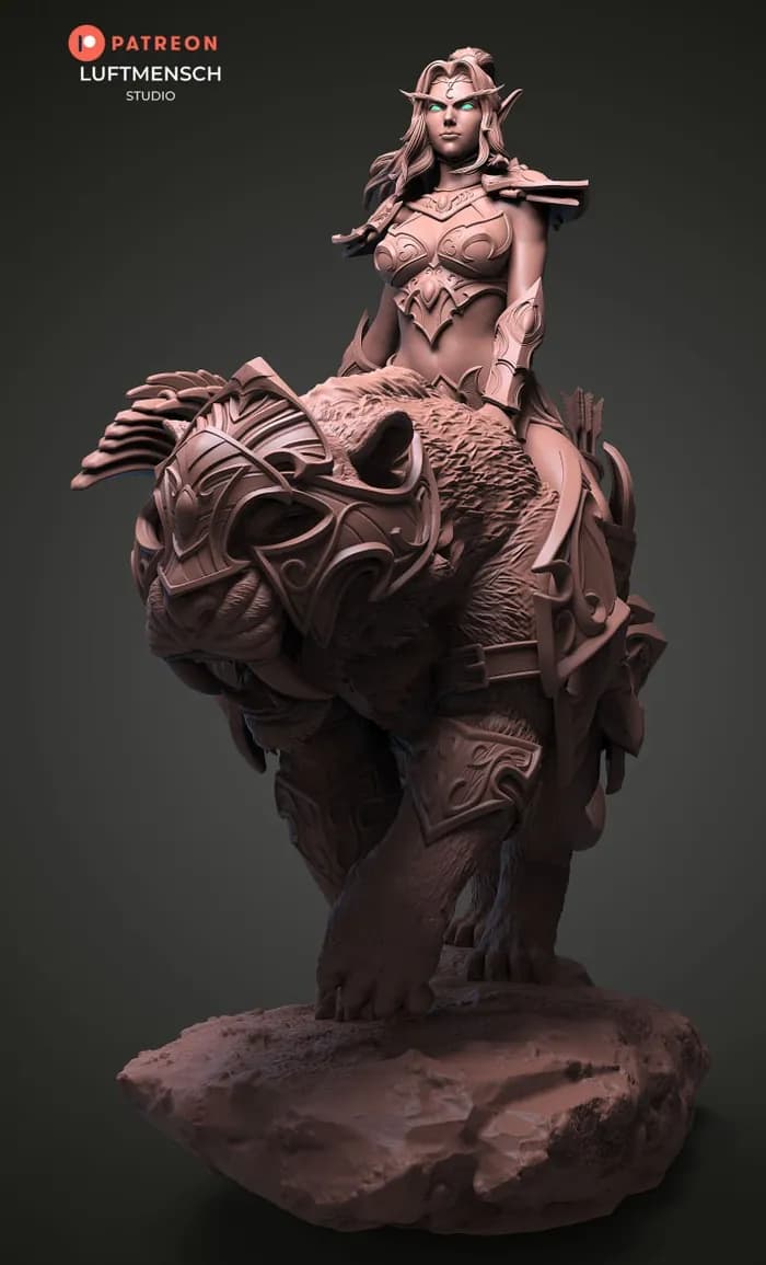 STL - tyrande and ashalah render 5