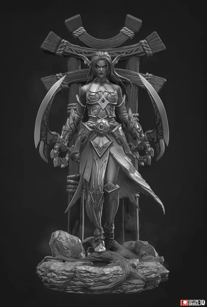 STL - tyrande whisperwind world of warcraft render 4