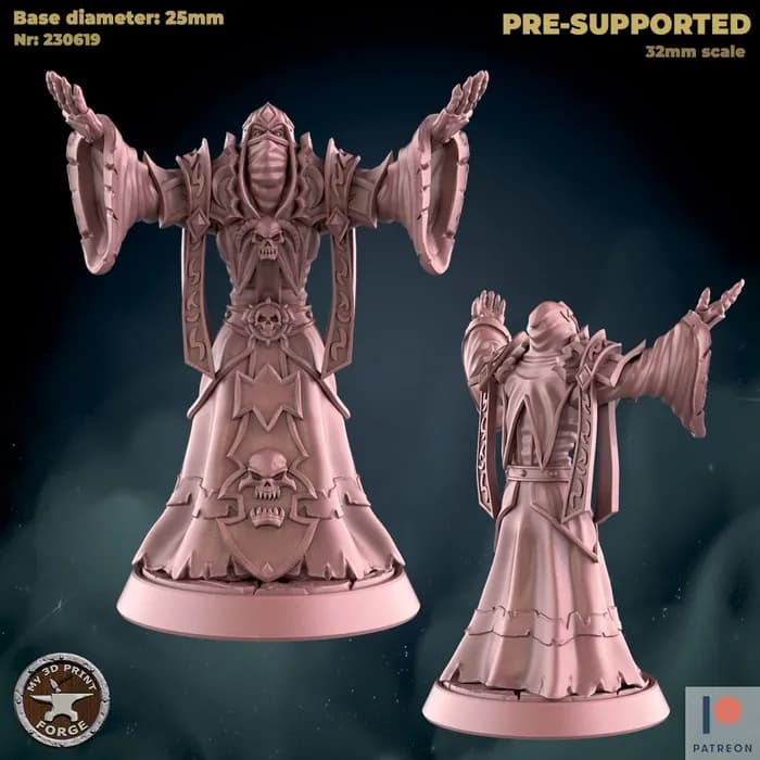 STL - undead acolyte praying render 2