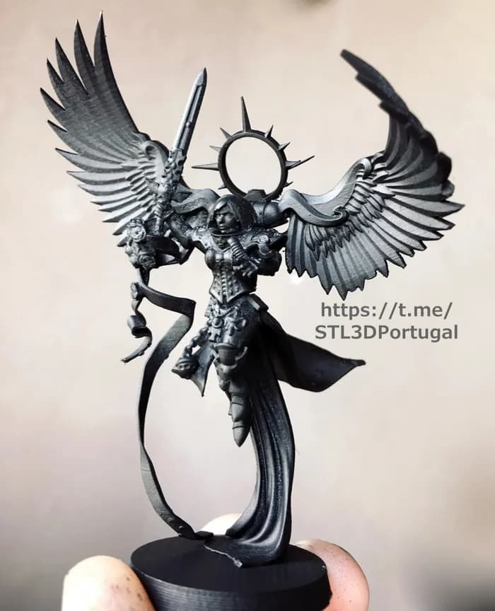 STL - undying saint with wings stl 3d portugal render 1