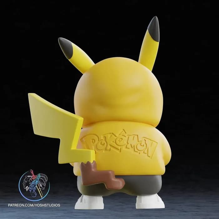 STL - urban pikachu 4 & 6 inches render 3
