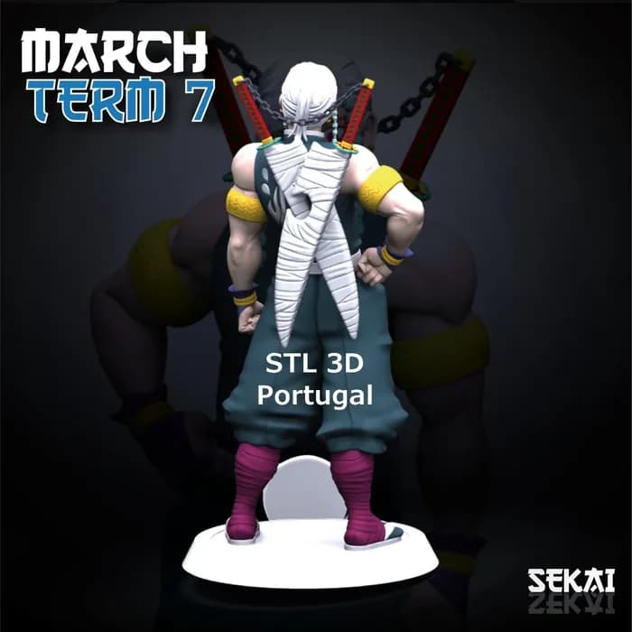 STL - uzui sculpture demon slayer with pre supports 3 in 1 sekai 3d models render 3