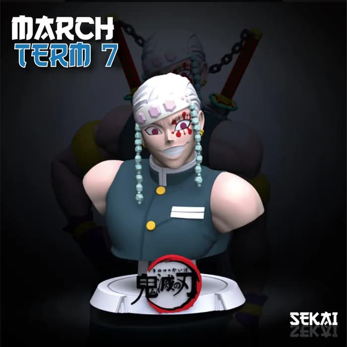STL - uzui sculpture sekai 3d models 20 cm 15 partsx render 2