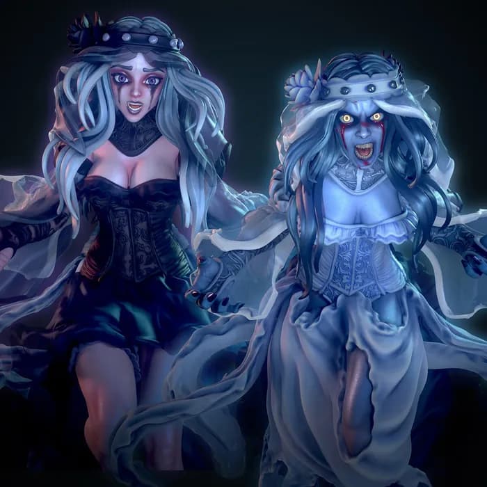 STL - valeria and marina double sided figure of la llorona