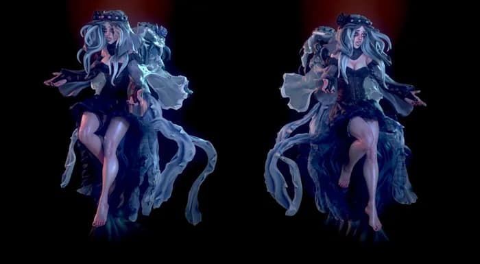 STL - valeria and marina double sided figure of la llorona render 4