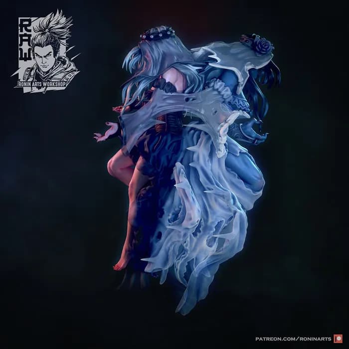 STL - valeria and marina double sided figure of la llorona render 5