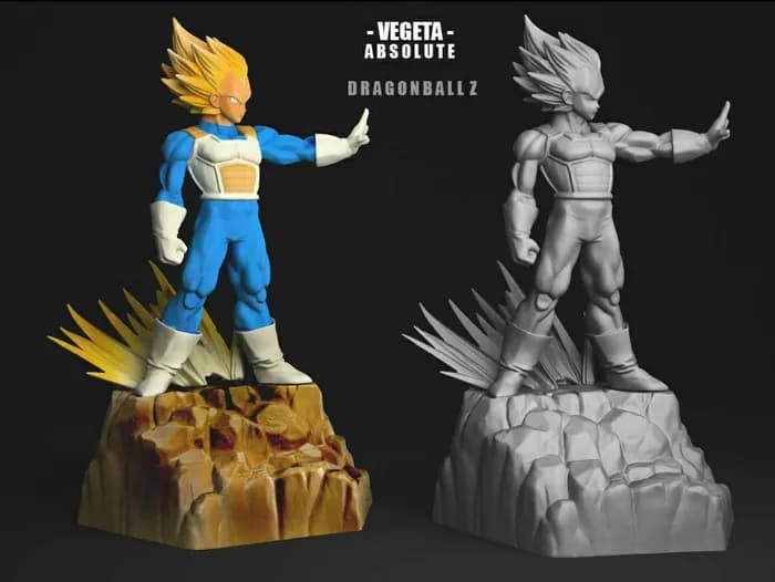 STL - vegeta ss absolute splitted & keyed cgtrader render 1