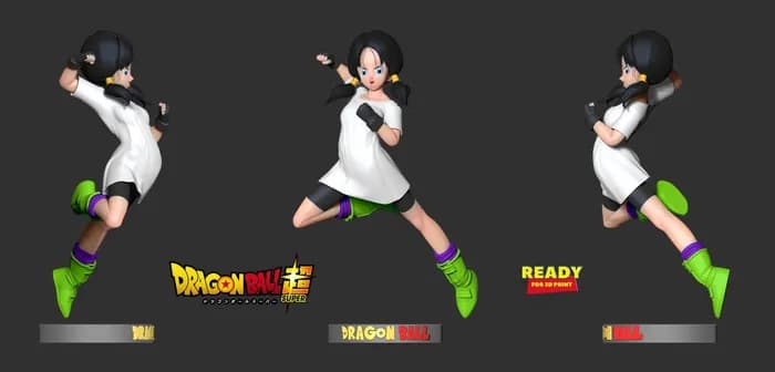 STL - videl dragon ball fanart render 2
