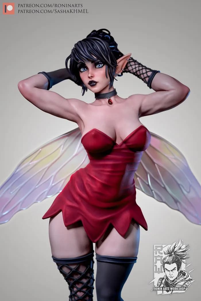 vita the goth fairy 3d printable pin up