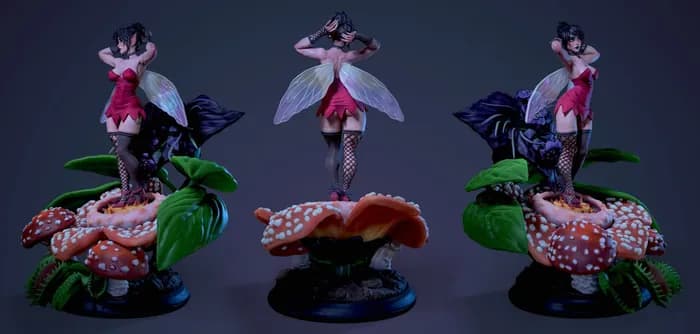 STL - vita the goth fairy 3d printable pin up render 4