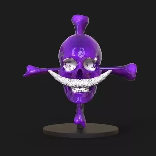 STL - white beard skull skulls one piece render 1