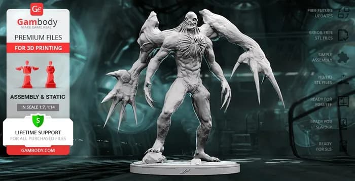 STL - william birkin monster 3d printing figurine render 2