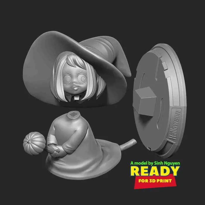 STL - witch chibi render 3