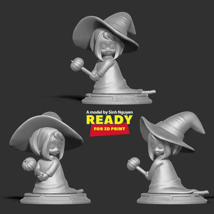 STL - witch chibi render 4