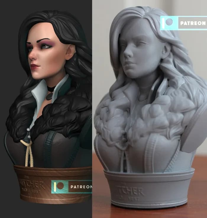 witcher yennefer bust version 3d print model stl