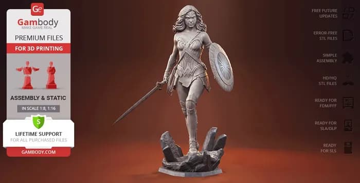 STL - wonder woman movie version fdm 7z c