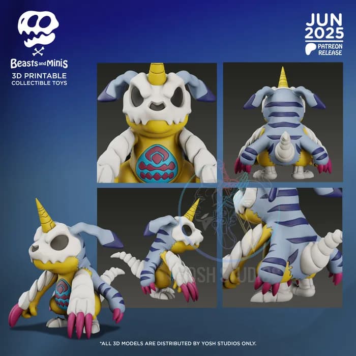 STL - yoshstudios gabumon render 2