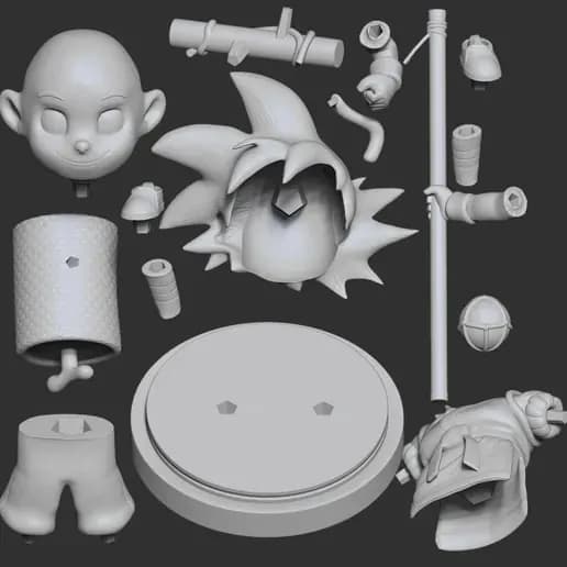 STL - young goku stl render 2
