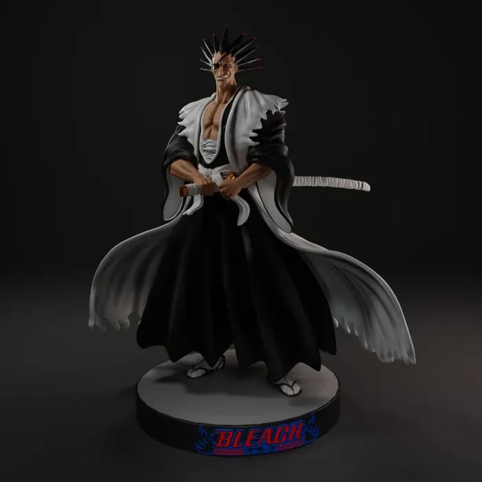 STL - zaraki kenpachi bleach 3d print model render 1