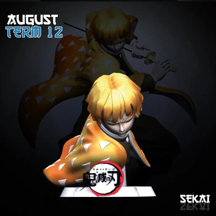 STL - zenitzu sculpture sekai 3d models 16 cm 15 parts x render 2