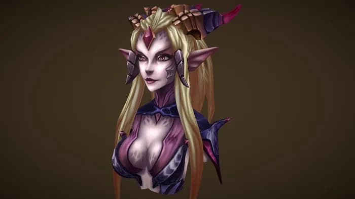 STL - zyra dragon sorceress lol fanart stl render 1