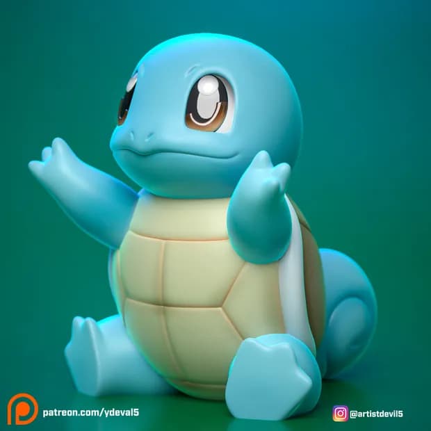 STL - ydeval #007 squirtle render 4
