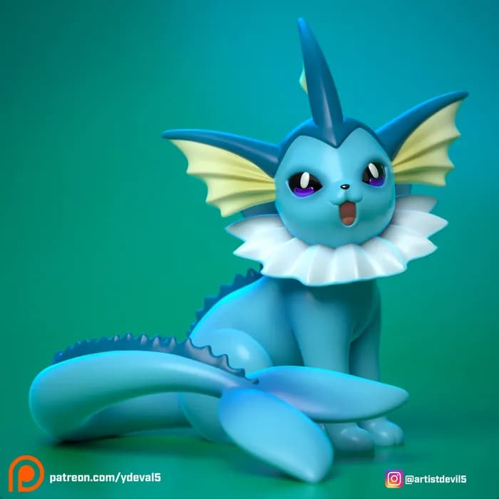 STL - ydeval #134 vaporeon render 2